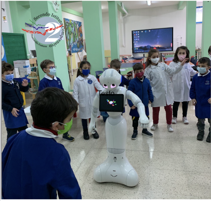 robot Pepper con bambini